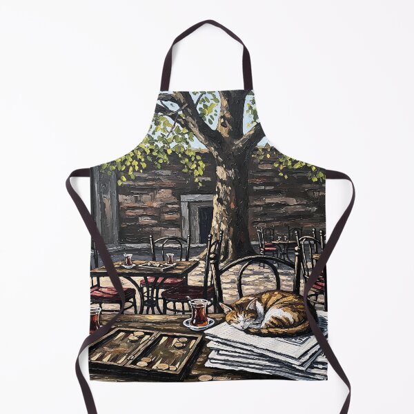 Item preview, Turkish Backgammon & Tea Time with Cat - Oil Painting Art designed and sold by Ascend777.