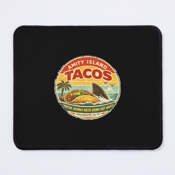 Item preview, Amity Island Tacos Vintage Shark Taco Surf Logo designed and sold by GhostDawgs.