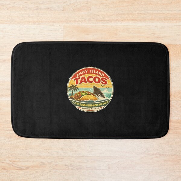 Item preview, Amity Island Tacos Vintage Shark Taco Surf Logo designed and sold by GhostDawgs.