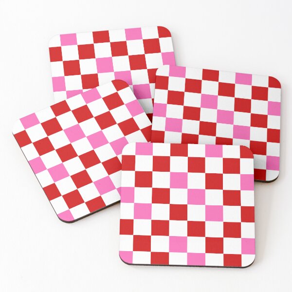 Item preview, Red White Pink Checkered Pattern Design  designed and sold by PatternTitan.