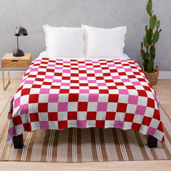 Item preview, Red White Pink Checkered Pattern Design designed and sold by PatternTitan.