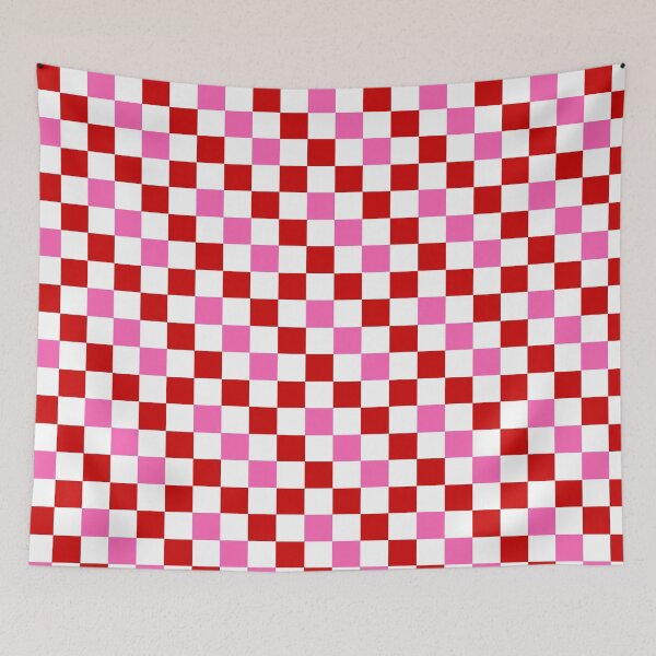 Item preview, Red White Pink Checkered Pattern Design  designed and sold by PatternTitan.