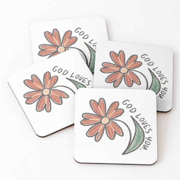 Item preview, God loves you orange flower designed and sold by kristinsosadesign.