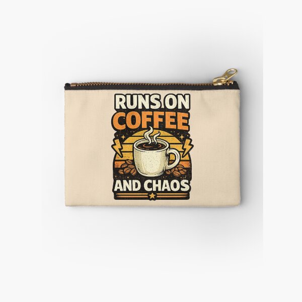 Item preview, Runs On Coffee And Chaos Funny Coffee Shirt, Retro Caffeine Humor  designed and sold by GhostDawgs.