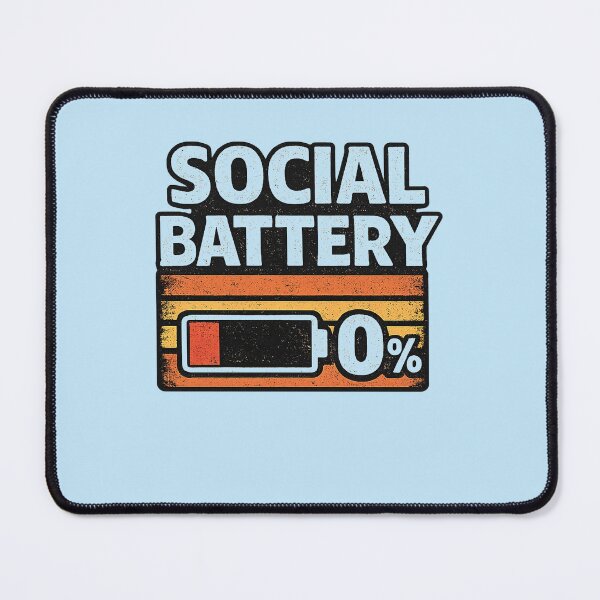 Item preview, Social Battery 0% Funny Introvert Shirt, Anti Social Humor designed and sold by GhostDawgs.