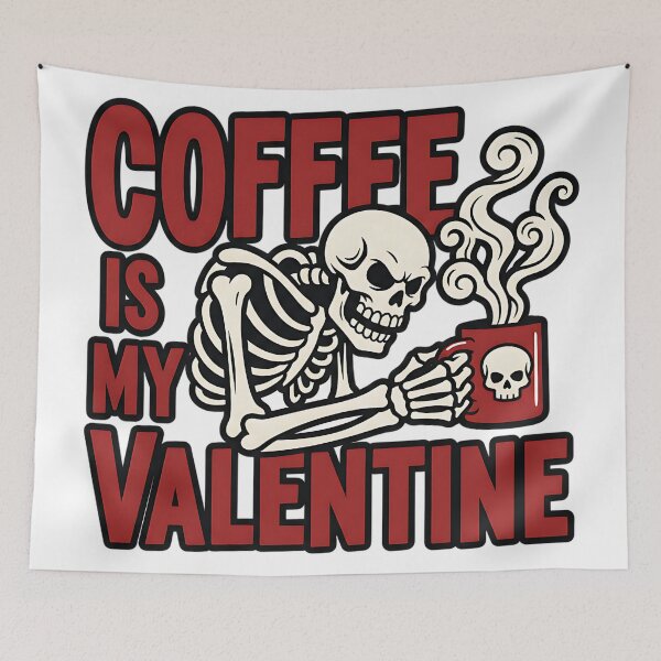 Item preview, coffee is my valentine cute caffeine lover art designed and sold by ArtDesignTp.