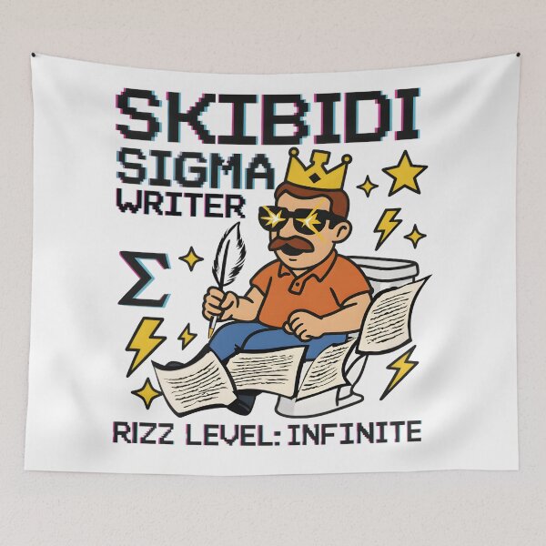Item preview, Skibidi Sigma Writer Rizz Level Infinite designed and sold by AnnDesignStudio.