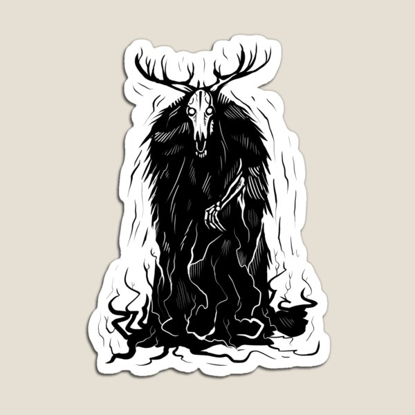 Item preview, Wendigo woodcut illustration burgundy designed and sold by Magpye.