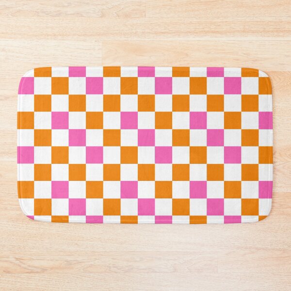 Item preview, Orange White Pink Checkered Pattern Design  designed and sold by PatternTitan.