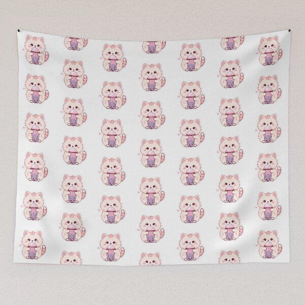 Item preview, Cute Kawaii Cat Drinking Bubble Tea  designed and sold by Veracity Art .
