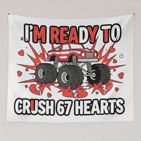 Item preview, ready to crush 67 hearts playful boys valentines designed and sold by ArtDesignTp.