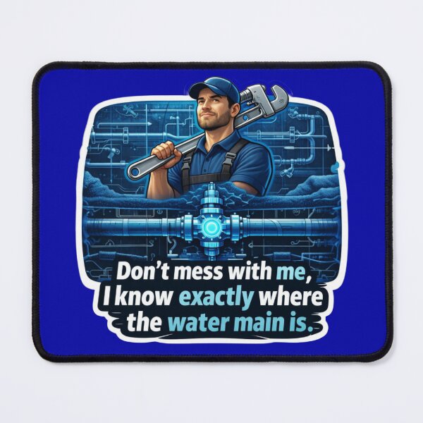Item preview, Don't Mess With Me I Know Exactly Where The Water Main Is Sticker designed and sold by Scro-Ciob-Shop.