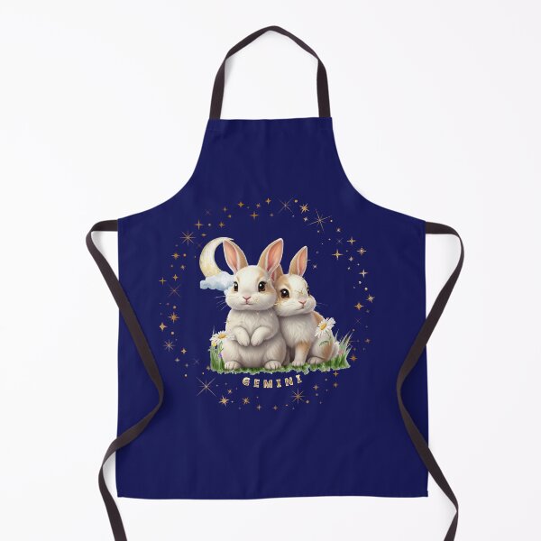 Item preview, Cute Gemini Celestial Bunnies - Zodiac Twins Rabbits with Moon and Stars designed and sold by EnlightArt.