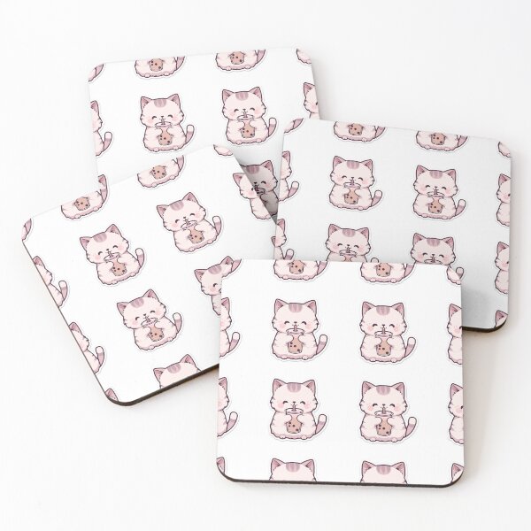 Item preview, Cute Kawaii Cat Drinking Bubble Tea  designed and sold by Veracity Art .