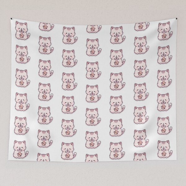 Item preview, Cute Kawaii Cat Drinking Bubble Tea  designed and sold by Veracity Art .