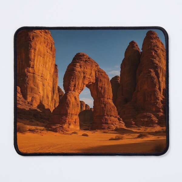 Item preview, AlUla Ancient Rock Formation Saudi Arabia — Desert Landscape Wall  Art Print, Saudi Travel Poster, Natural Arch KSA Decor designed and sold by GoldenVerseArt.