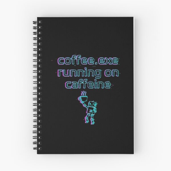 Item preview, coffee.exe Running on Caffeine – Neon Glitch Robot designed and sold by trend-forge.