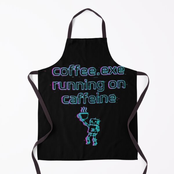 Item preview, coffee.exe Running on Caffeine – Neon Glitch Robot designed and sold by trend-forge.