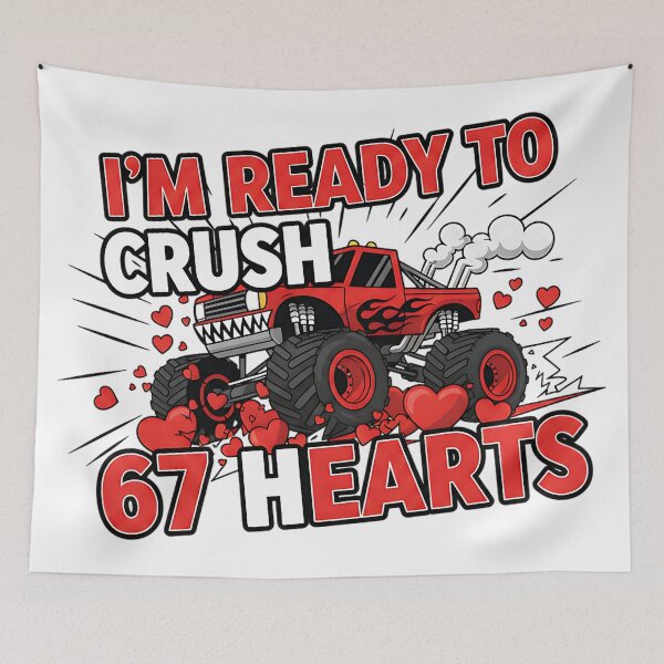 Item preview, ready to crush 67 hearts boys funny valentines art designed and sold by ArtDesignTp.