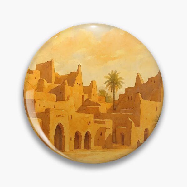 Item preview, Diriyah Heritage Village Riyadh Saudi Arabia — Watercolor Wall Art  Print, At-Turaif UNESCO Travel Poster, Najdi Architecture Decor designed and sold by GoldenVerseArt.