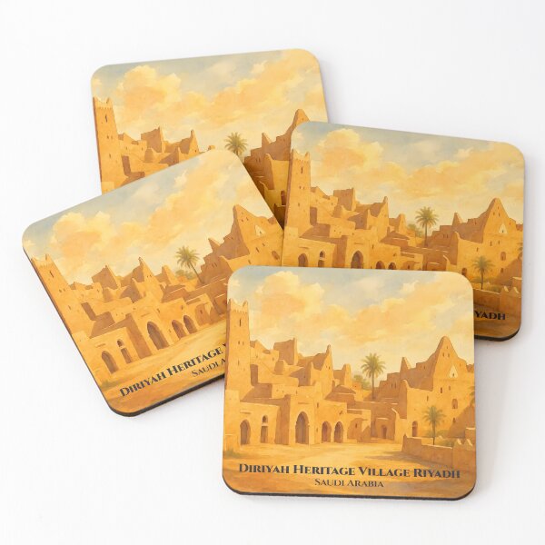 Item preview, Diriyah Heritage Village Riyadh Saudi Arabia — Watercolor Wall Art  Print, At-Turaif UNESCO Travel Poster, Najdi Architecture Decor designed and sold by GoldenVerseArt.