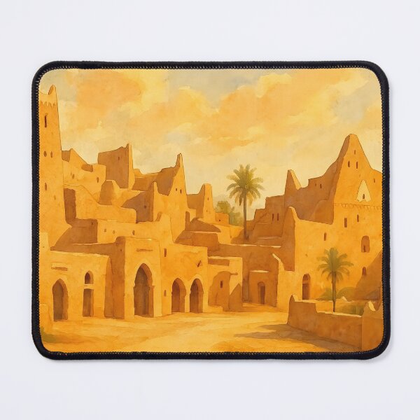 Item preview, Diriyah Heritage Village Riyadh Saudi Arabia — Watercolor Wall Art Print, At-Turaif UNESCO Travel Poster, Najdi Architecture Decor designed and sold by GoldenVerseArt.