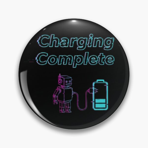 Item preview, Charging Complete – Neon Cyberpunk Robot designed and sold by trend-forge.