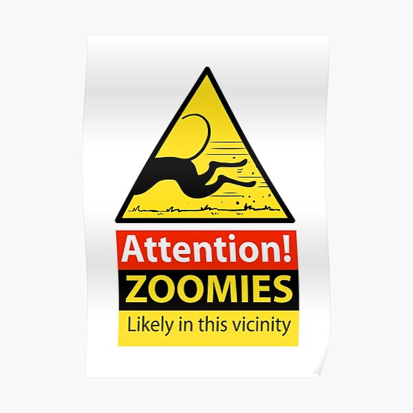 Zoomies hazard sign Poster