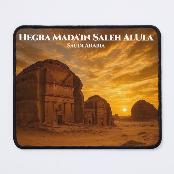 Item preview, Hegra Mada'in Saleh AlUla Saudi Arabia — Ancient Nabataean Tombs  Wall Art Print, Desert Sunset Travel Poster, KSA UNESCO Decor designed and sold by GoldenVerseArt.