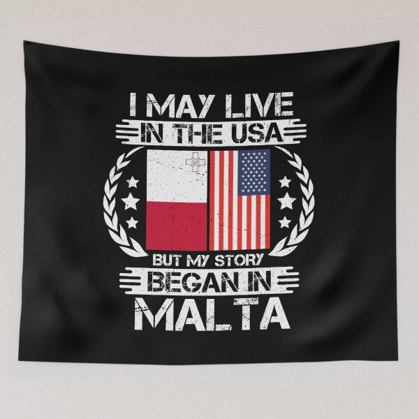 Item preview, I May Live In The USA But My Story Began In Malta  designed and sold by CosmoKitsch.