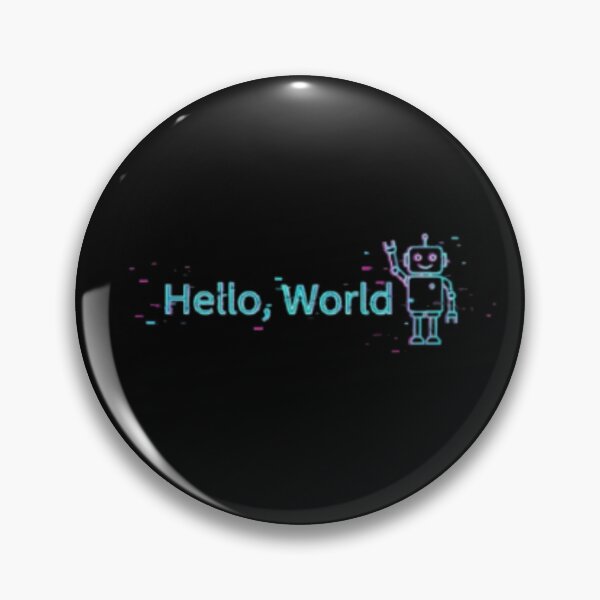 Item preview, Hello, World – Neon Glitch Programmer Robot designed and sold by trend-forge.