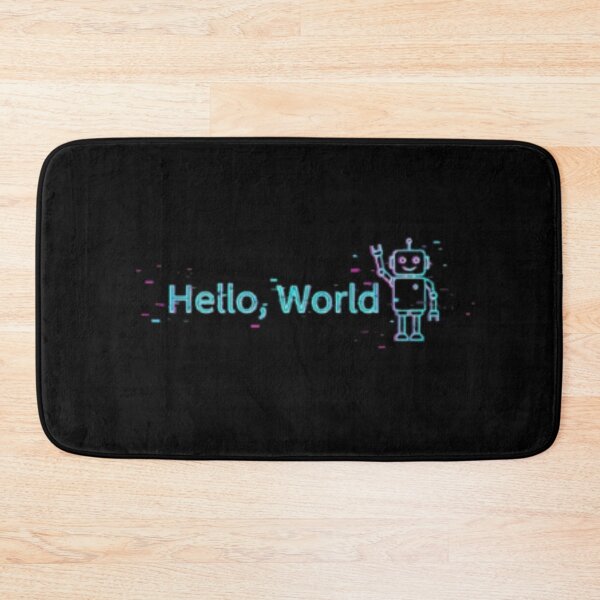 Item preview, Hello, World – Neon Glitch Programmer Robot designed and sold by trend-forge.