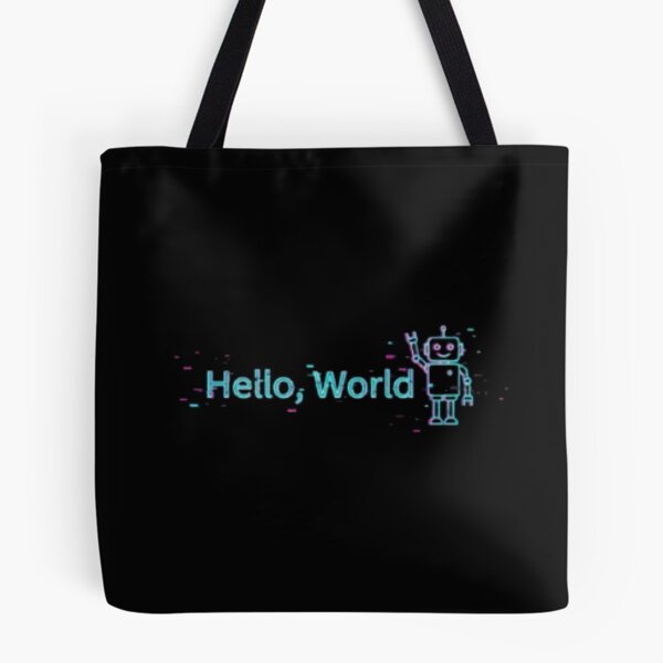 Item preview, Hello, World – Neon Glitch Programmer Robot designed and sold by trend-forge.