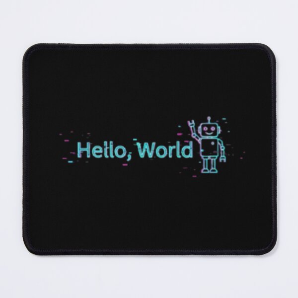 Item preview, Hello, World – Neon Glitch Programmer Robot designed and sold by trend-forge.