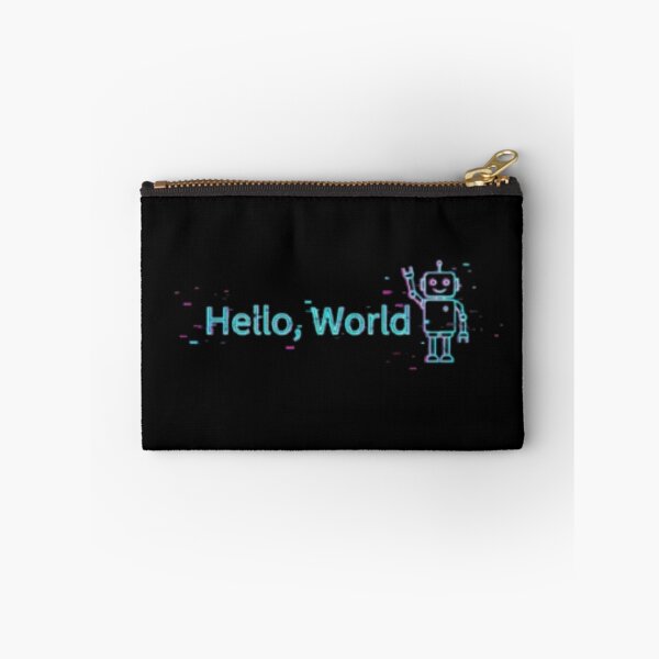 Item preview, Hello, World – Neon Glitch Programmer Robot designed and sold by trend-forge.