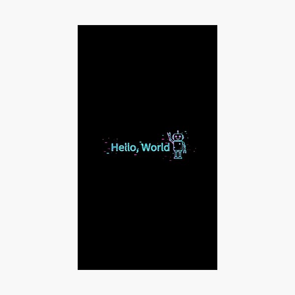 Item preview, Hello, World – Neon Glitch Programmer Robot designed and sold by trend-forge.