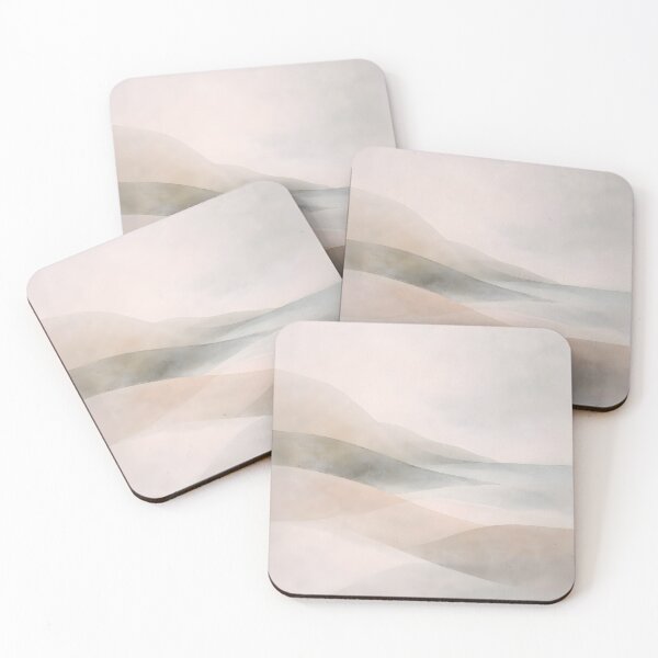 Item preview, Pastel Desert Dunes - Layered Minimal Abstract Watercolor Landscape Painting designed and sold by QuietWallStudio.