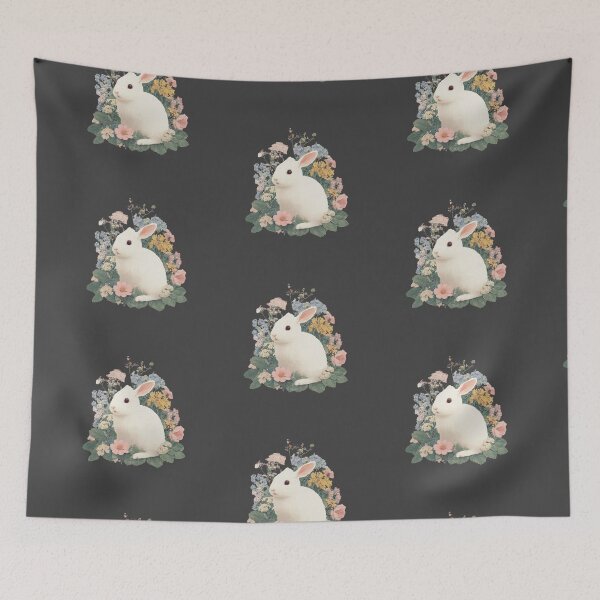 Item preview, Cute bunny surrounded by flowers designed and sold by MendaciousMina.