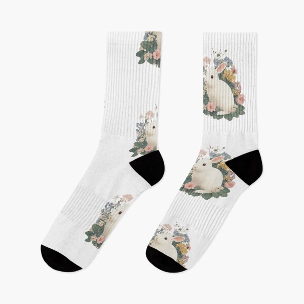 Item preview, Cute bunny surrounded by flowers designed and sold by MendaciousMina.