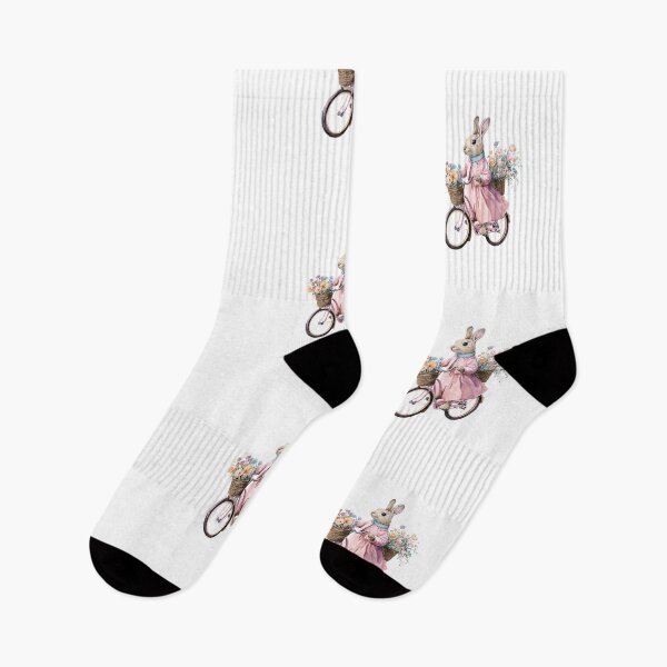 Item preview, Cute bunny on a bicycle with flowers designed and sold by MendaciousMina.