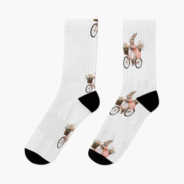 Item preview, Cute bunny on a bicycle with flowers designed and sold by MendaciousMina.
