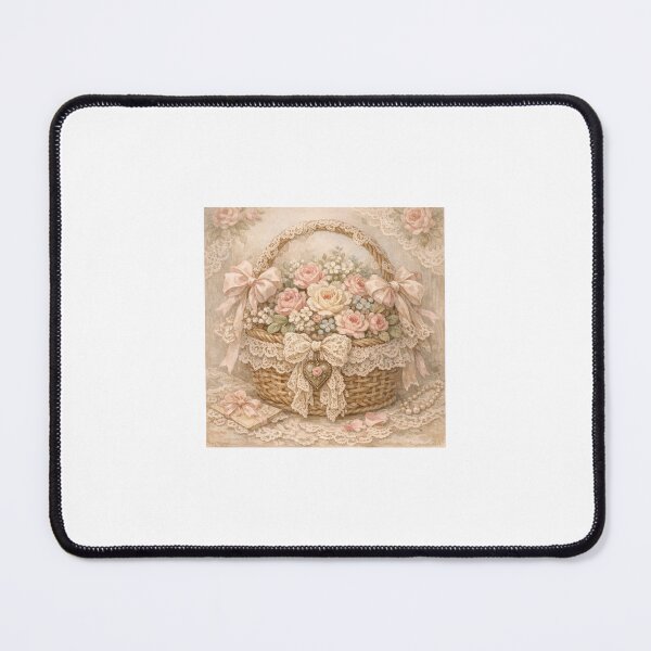 Item preview, romantic shabby chic floral basket designed and sold by Lyvion design.