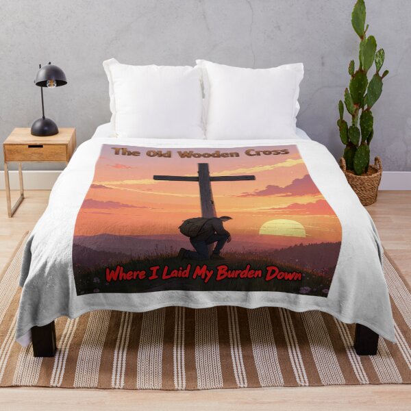 Item preview, Old Wooden Cross Print designed and sold by Lichentroupe63.