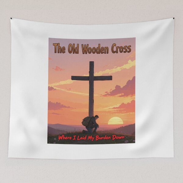 Item preview, Old Wooden Cross Print designed and sold by Lichentroupe63.