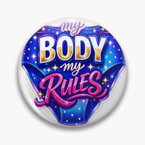 Item preview, "My Body My Rules" – Vibrant Blue-Pink Feminist Body Autonomy Sticker Art designed and sold by ARTCREATESHOP.
