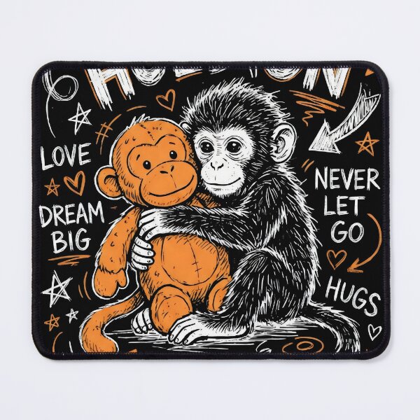 Item preview, Always Hold On – Cute Baby Punch Monkey Hugging Plush Toy | Love, Hugs & Friendship Illustration designed and sold by ArcaneArtistry.