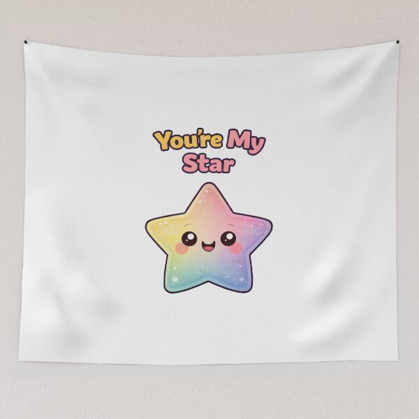 Item preview, You're My Star Cute Kawaii Rainbow Star Design. designed and sold by The-T-In-Retro.