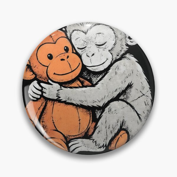 Item preview, Baby Punch Monkey Hugging Plush Toy | Love, Hugs & Friendship Illustration designed and sold by ArcaneArtistry.