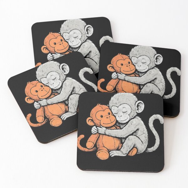 Item preview, Baby Punch Monkey Hugging Plush Toy | Love, Hugs & Friendship Illustration designed and sold by ArcaneArtistry.