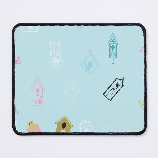 Item preview, PINK BIRDHOUSES ON A PASTEL BLUE BACKGROUND designed and sold by gailmariedesign.